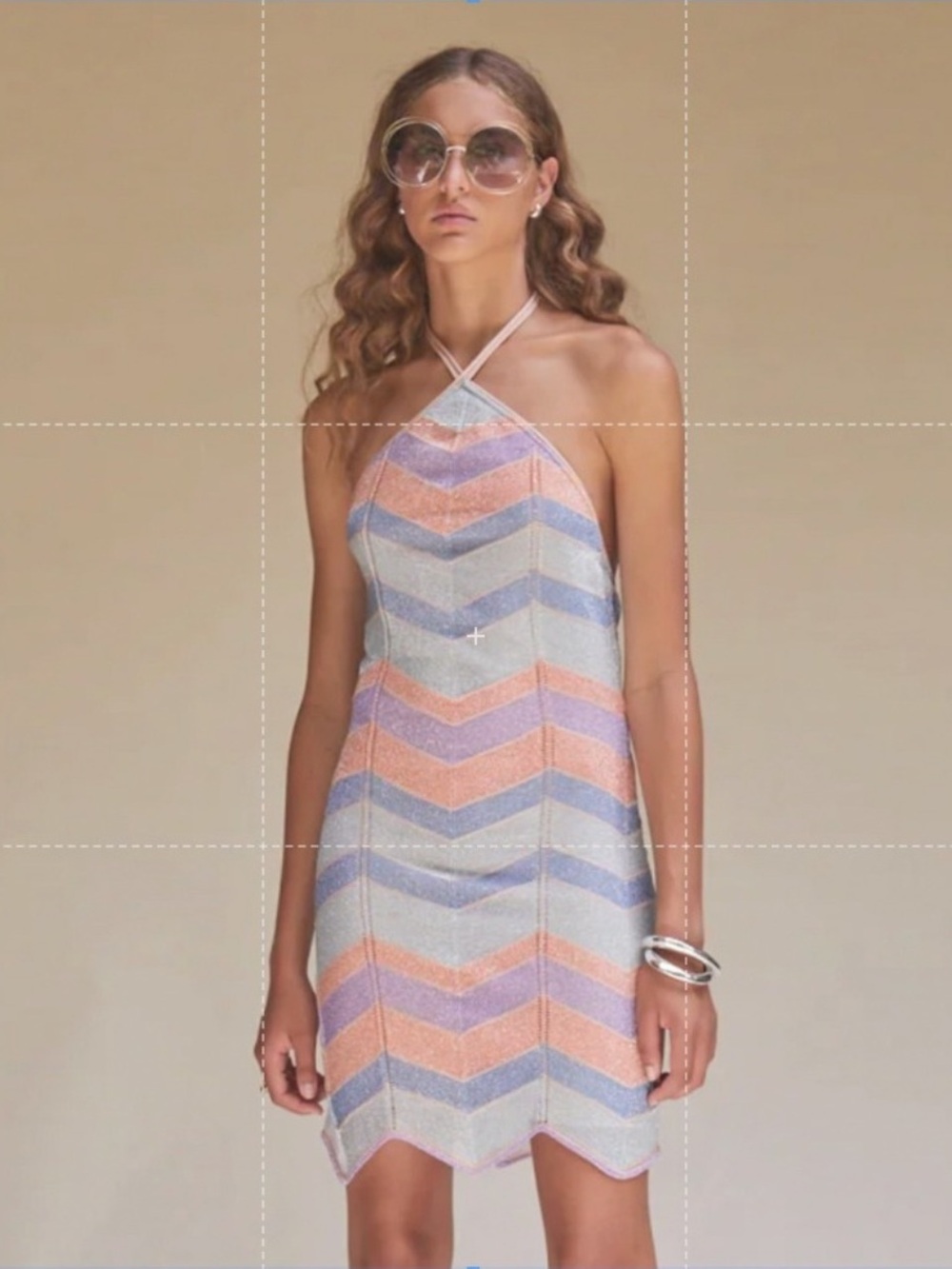 Anthropologie Suboo women Halter chevron Striped sparkle knit Dress XL NWT beach